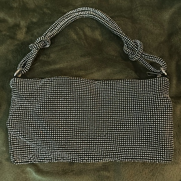 New without tags Black rhinestone, evening bag with love, knots . - Picture 5 of 7